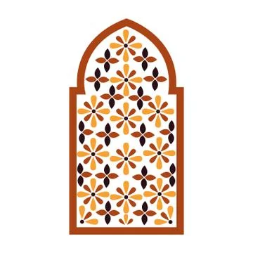 Decorated frame flowers arabesque Stock Illustration