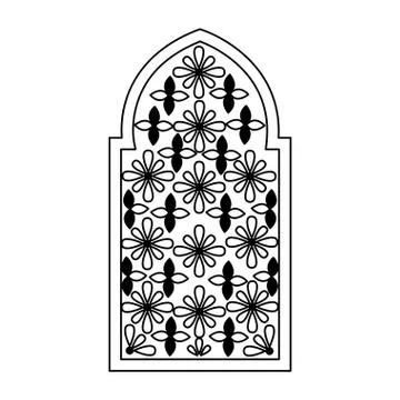 Decorated frame flowers arabesque Illustrazione stock