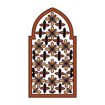 Decorated frame flowers arabesque Illustrazione stock