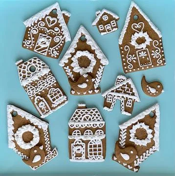 Decorated Gingerbread Christmas Cookies Stock Photos