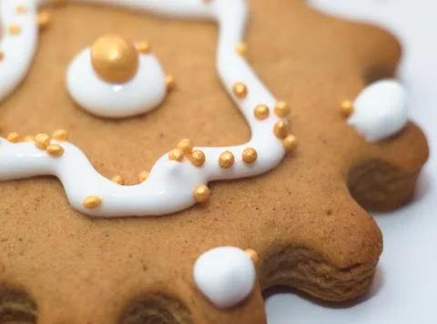 Decorated Gingerbread Closeup Stock Photos