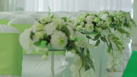Decorated hall for wedding ceremony Stock Footage 45151716