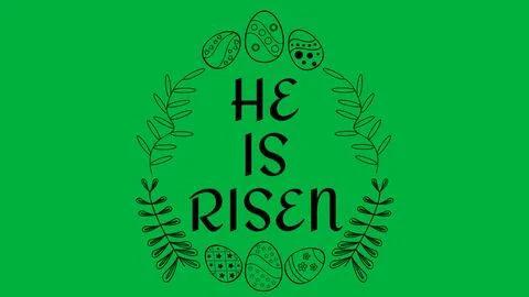 Decorated he is risen blessings word with plants leaves Illustrazione stock