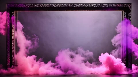 A decorated horizontal, rectangular frame with slowly moving colorful dry i.. Vídeos de archivo 273954589