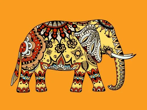 Decorated Indian Elephant Illustrazione stock
