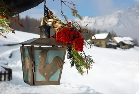 Decorated lamp post Stock Photos