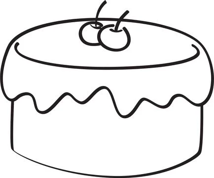 Decorated Layer Cake Illustration Stock Illustration