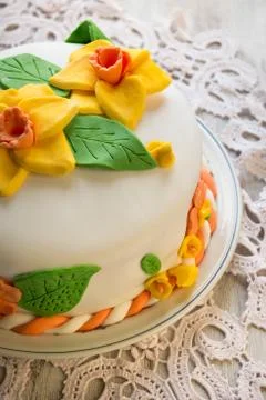 Decorated layer cake Stock Photos