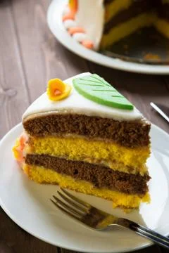 Decorated layer cake Stock Photos