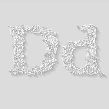 Decorated letter d Stock Illustration