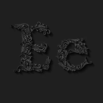 Decorated letter e Stock Illustration