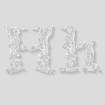 Decorated letter h Stock Illustration