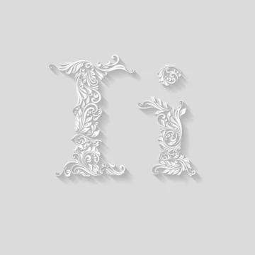 Decorated letter i Stock Illustration