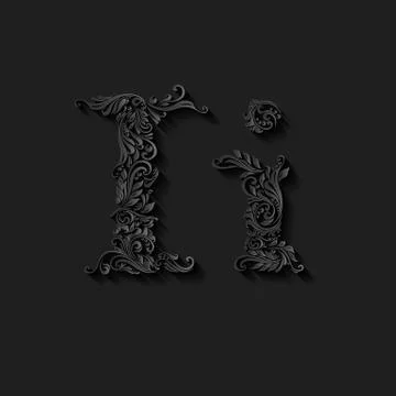 Decorated letter i Stock Illustration