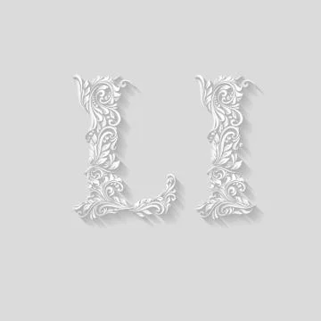 Decorated letter l Stock Illustration