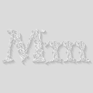 Decorated letter m Illustrazione stock