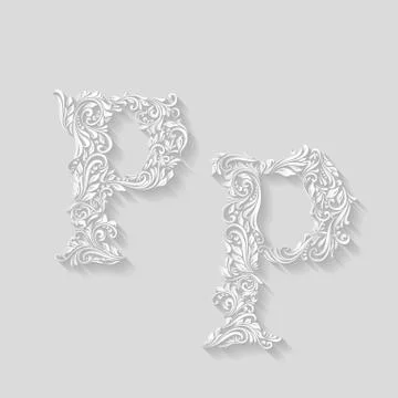 Decorated letter p Illustrazione stock
