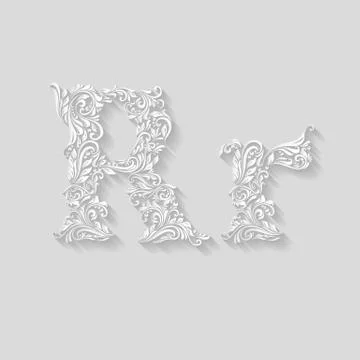 Decorated letter r Stock Illustration