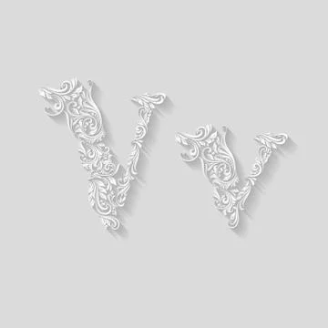 Decorated letter v Stock Illustration