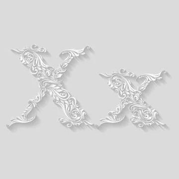 Decorated letter x Stock Illustration