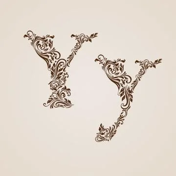 Decorated letter y Stock Illustration