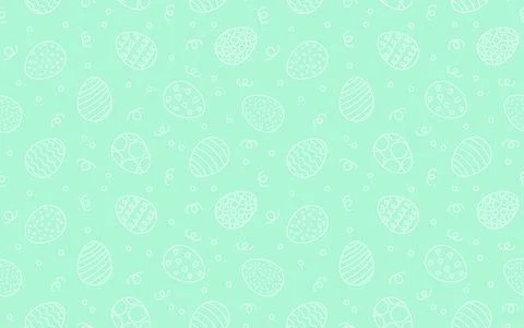 Decorated linear seamless pattern with Easter eggs. Egg in flat hand drawn style Illustrazione stock
