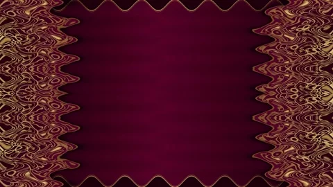 Decorated long horizontal rectangular golden wavy closed lines frame, purpl.. Stock Footage 270316171