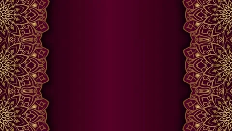 Decorated long vertical rectangular golden round frames, purple, red backgr.. Stock Footage 270316095