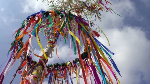 Decorated maypole Stock Footage 153319855