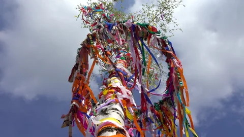 Decorated maypole Stock Footage 153320577