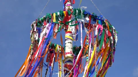 Decorated maypole Stock Footage 153321823