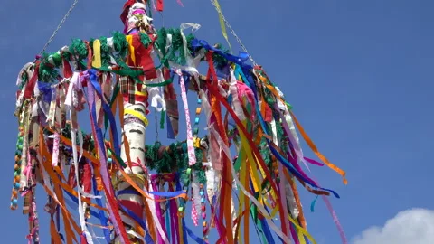 Decorated maypole Stock Footage 153322222