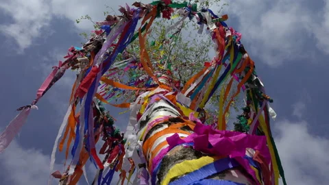 Decorated maypole Stock Footage 153322537
