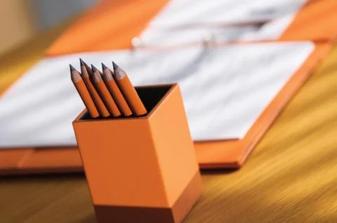 Decorated minimal office working corner in modern style Stock Photos