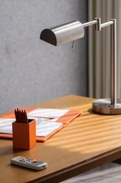 Decorated minimal office working corner in modern style Stock Photos