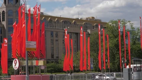 Decorated Moscow for May 9. Video stock 240818002