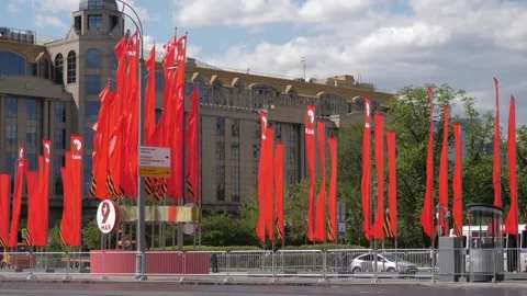 Decorated Moscow for May 9. Video stock 240818014