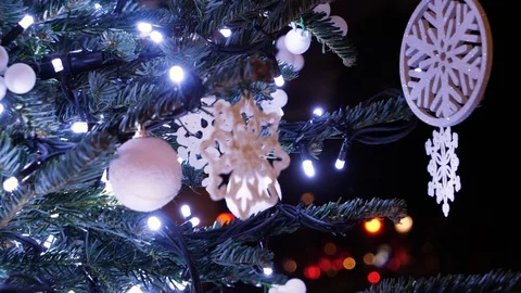Decorated New Years tree background. Stock Footage 123166612