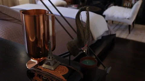 Decorated Nightstand Stock Footage 40804804