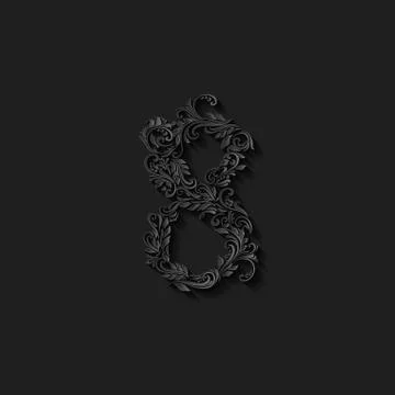 Decorated nine eight Stock Illustration