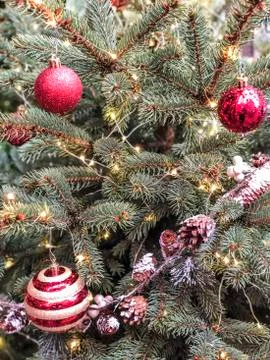 Decorated noel tree as a background Foto stock