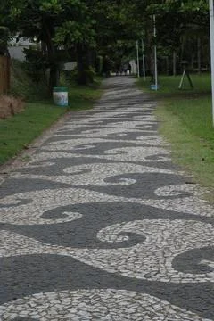 Decorated Pathway in a Park Stock Photos