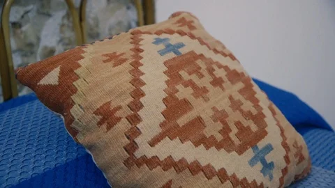 Decorated pillowe close up Stock Footage 86748680