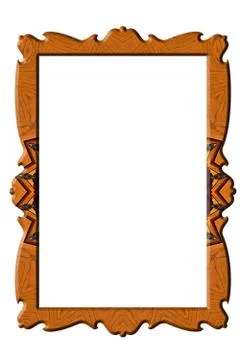 Decorated portrait rectangular frame Illustrazione stock