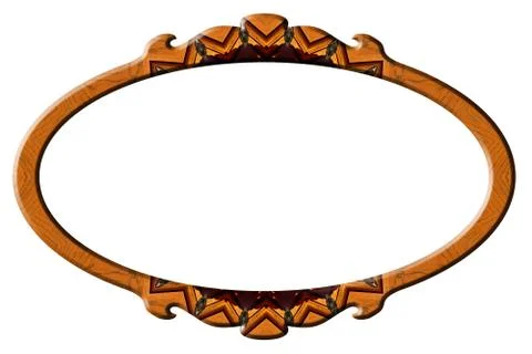 Decorated portrait round frame Stockfoto's