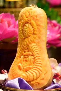 Decorated pumpkin Foto stock