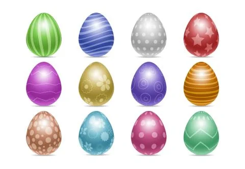 Decorated realistic easter eggs イラスト素材
