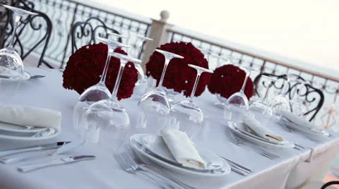 Decorated restaurant table. Stock-Footage 25232133
