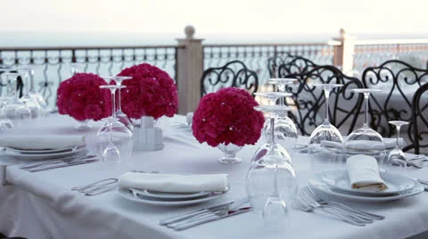 Decorated restaurant table. Stock-Footage 25233239