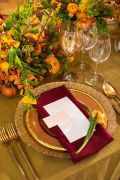 Decorated served table for wedding party or other event Stock Photos